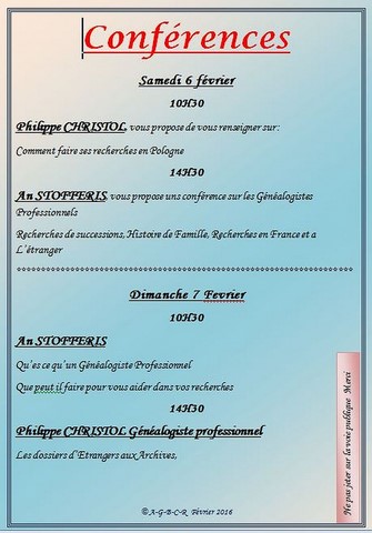 Affiche des Conférences